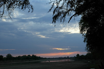 Sunset over the South Luangwa River, Zambia
