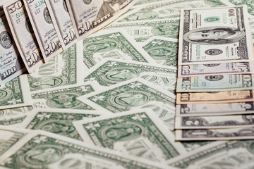 One dollar banknote closeup