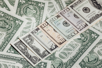 One dollar banknote closeup
