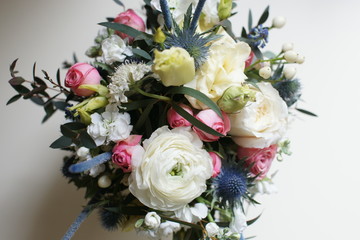 A small beautiful bouquet of wound flowers