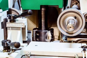 Fragment of an edge banding machine.