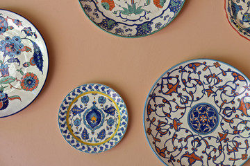 Decorative hand painted ceramic plates