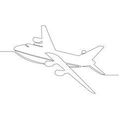 Continuous one line vector passenger airplane