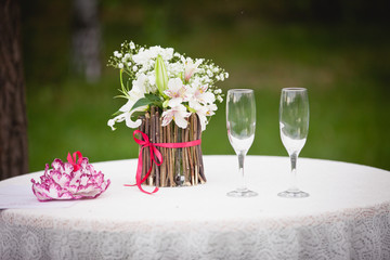 Decorative candy-bar for wedding party