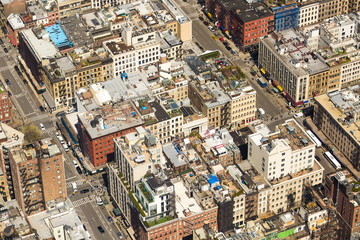 Aerial view of blocks in Manhattan