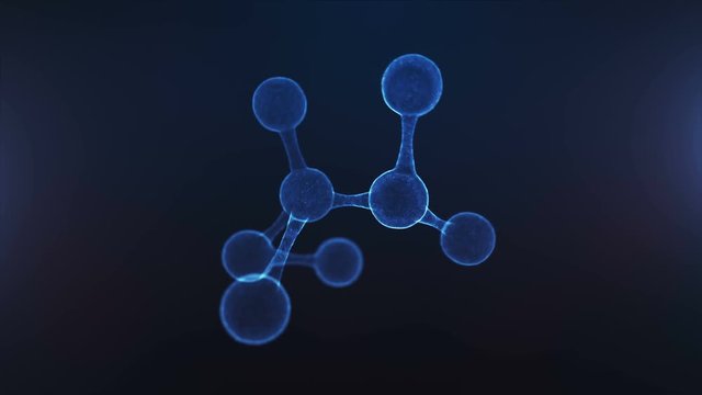3D Animation of abstract molecule. Concept of science or medicine. Looped video