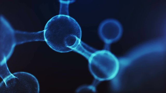 3D Animation of abstract molecule. Concept of science or medicine