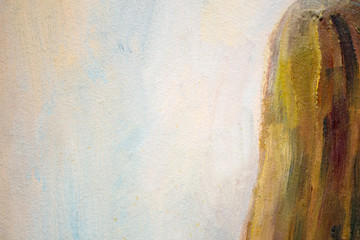 Abstract girl painting. Painting with oils on canvas for the background of a major stroke.