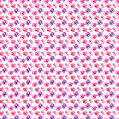 Rose seamless pattern with natural watercolor illustrations of watercolor roses on the paper. Amazing for wedding card, textile, wallpapers, greetings card, web, backgrounds, labels.