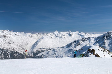 Fototapeta na wymiar Skier In Winter Mountains, Austria