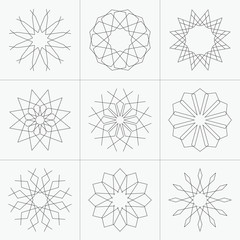 Obraz premium Set of geometric shapes in line style