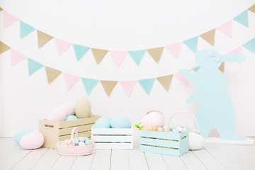 Easter decorations in pastel colors
