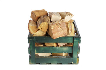 Pile of firewood isolated on a white background