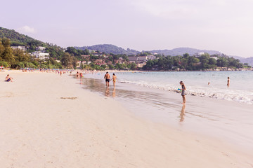 Phuket, Thailand - Mar 15, 2018 :  "Kata Noi" beach, Phuket, Thailand. It is one of the most beautiful beach in Thailand