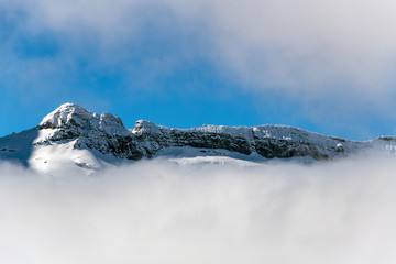 Jungfraujochgipfel in den Wolken
