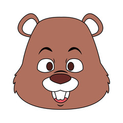 Cute beaver cartoon vector illustration graphic design