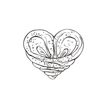 Hand drawn bread isolated on white background. astry icon vector illustration in sketch style.