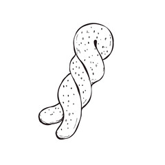 Hand drawn bread isolated on white background. Bun icon vector illustration in sketch style.