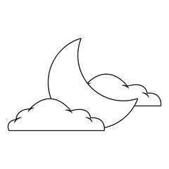 Moon and clouds vector illustration graphic design