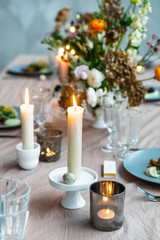 Easter table with candles
