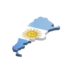 Argentina country 3d silhouette with flag on white