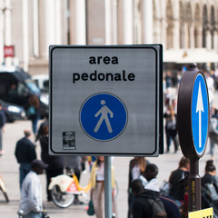 traffic sign pedestrian zone