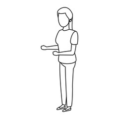 Woman faceless cartoon vector illustration graphic design