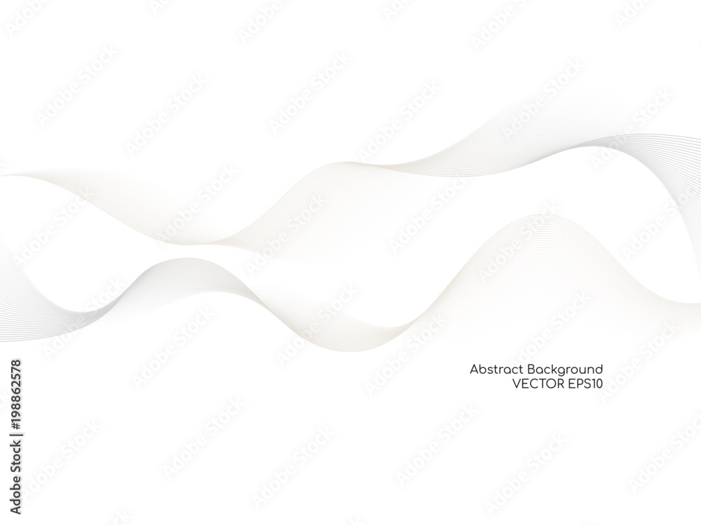 Aufkleber Abstract vector colorful wave lines isolated on white background for design elements in concept of music, technology, modern