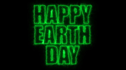 Happy earth day text, 3d rendering background, computer generating, can be used for holidays festive design