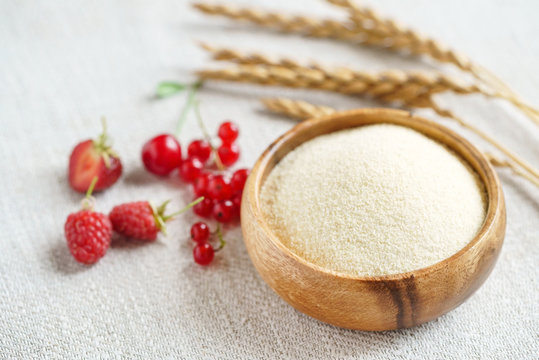 Raw Unprepared Semolina In Bowl