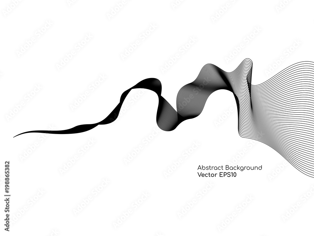 Aufkleber abstract vector lines wavy flowing isolated on white background for design elements in concept techn