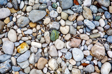 closeup of colorful stones and pebbles