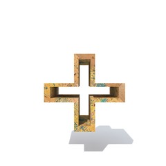 Obraz premium Conceptual old rusted metal font or type, iron or steel industry piece isolated white background. Educative rusty material, aged vintage surface, worn damaged paint as 3D illustration rough surface