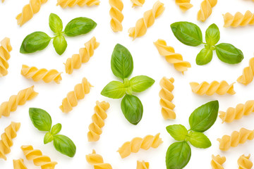 Pasta spiral isolated on the white background.