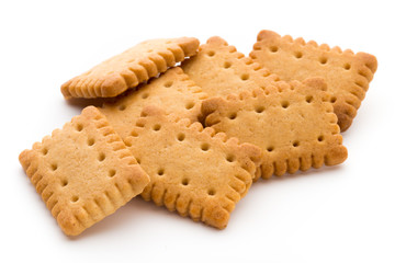 Tasty cookies biscuits on the  isolated background.