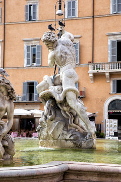 The Fountain of Neptune, Navona Square, Rome, Italy