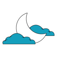 Moon and clouds vector illustration graphic design