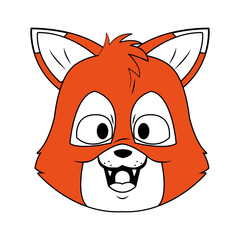 Cute fox cartoon vector illustration graphic design