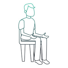 Man seated on chair vector illustration graphic design