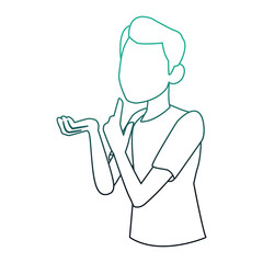 Faceless man confused vector illustration graphic design