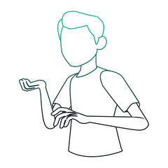 Faceless man confused vector illustration graphic design