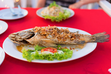 Cooked fish.