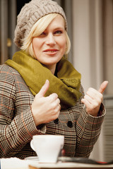 Fototapeta premium Everything's gonna be super. Gestures, body language, psychology concept.