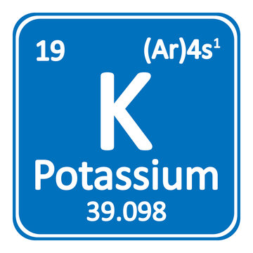 Periodic table element potassium icon.