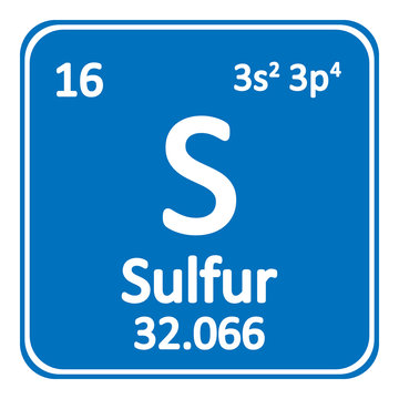 Periodic table element surfur icon.