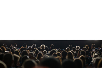 movie audience with isolated white area