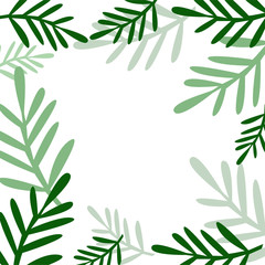 Background with green plants cartoon style vector illustration