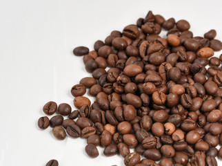 Coffee beans isolated on white background area for copy space