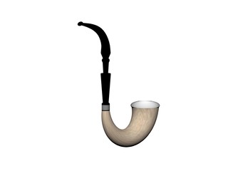 tobacco pipe solated on white background - 3d rendering