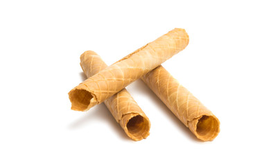waffle rolls isolated